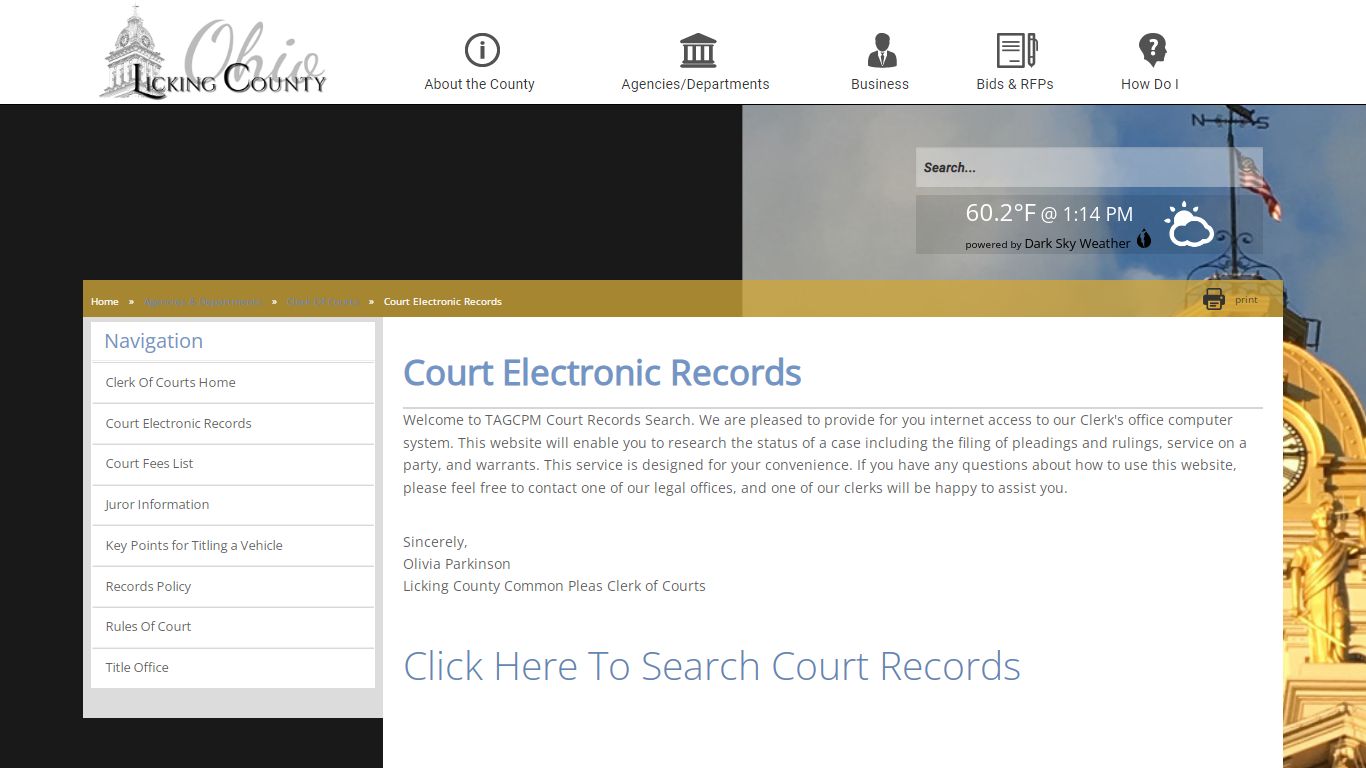 Licking County - Court Electronic Records