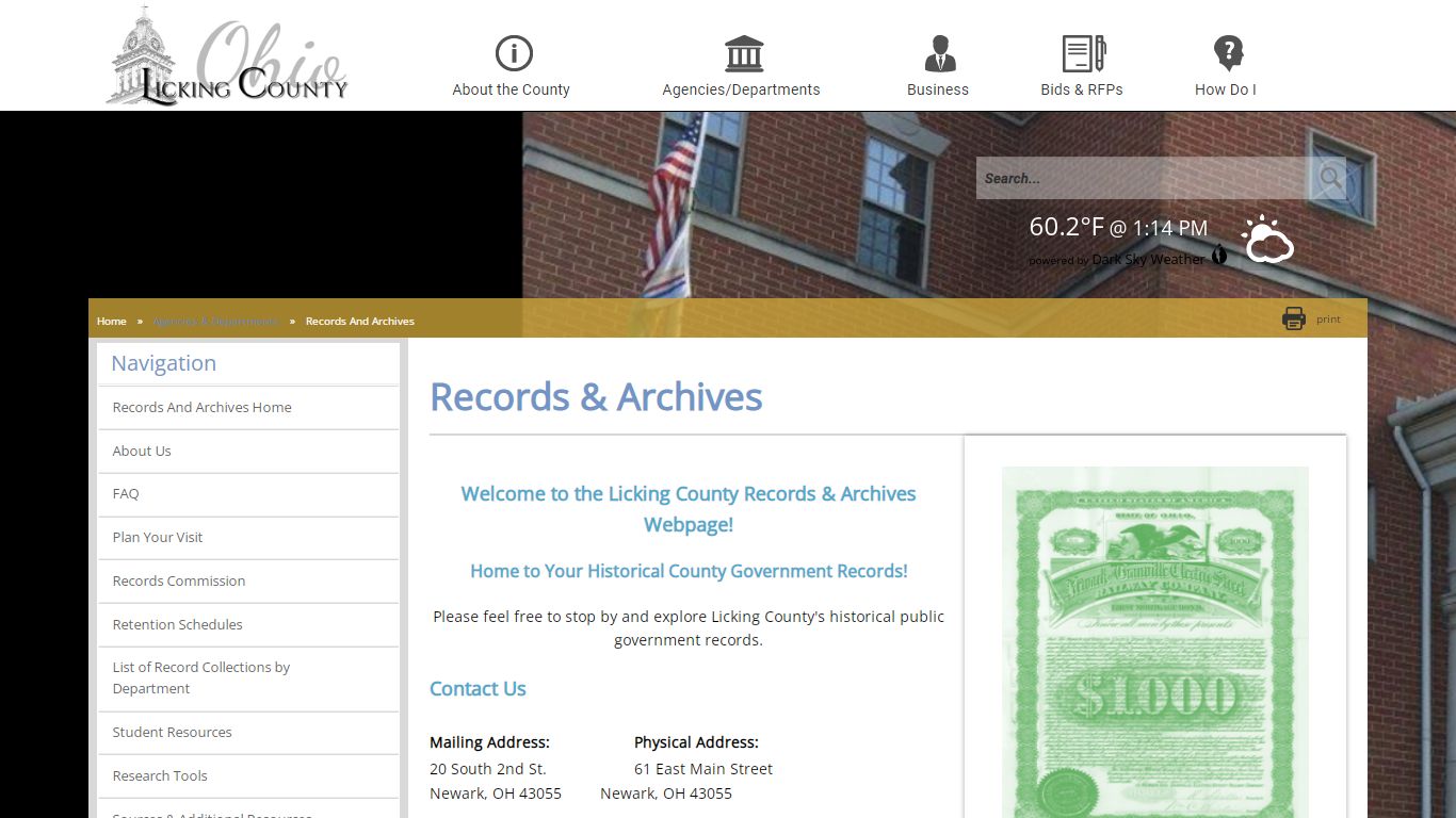 Licking County - Records And Archives