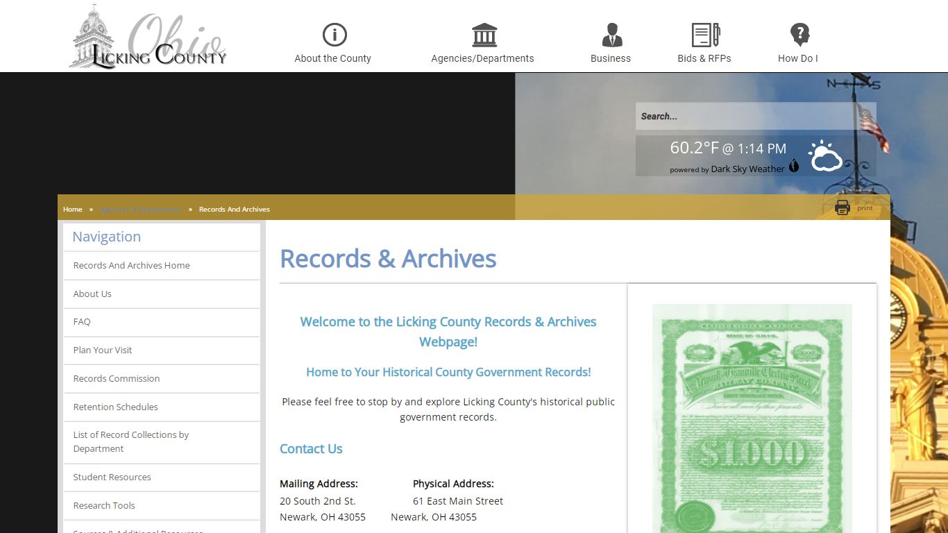 Licking County - Records And Archives